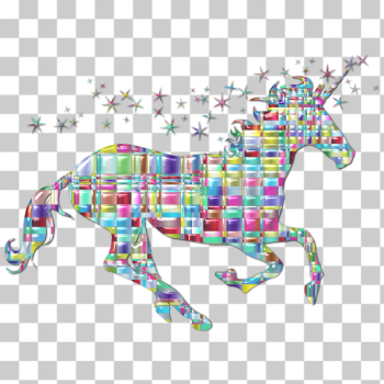 SVG Chromatic checkered unicorn SVG Chromatic checkered unicorn