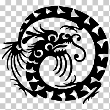 SVG Circular Dragon Silhouette