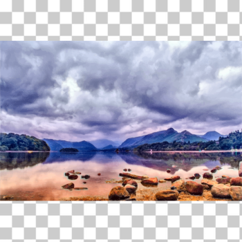 SVG Cloudy Lake Landscape SVG Cloudy Lake Landscape