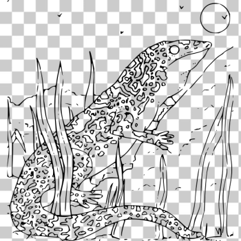 SVG Coloring Book Monitor Gecko SVG Coloring Book Monitor Gecko