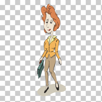 SVG Comic business woman vector clip art