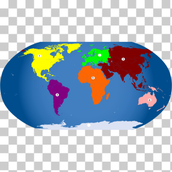 SVG Continents numbered SVG Continents numbered