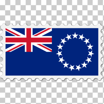 SVG Cook Islands flag stamp SVG Cook Islands flag stamp