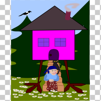 SVG Cottage and witch SVG Cottage and witch