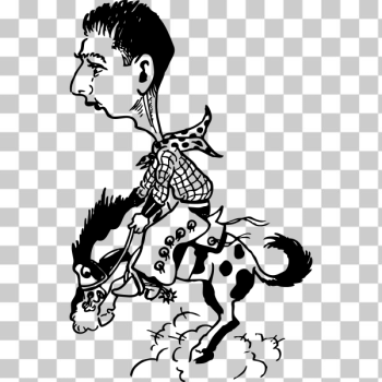 SVG Cowboy riding a horse vector illustration SVG Cowboy riding a horse vector illustration
