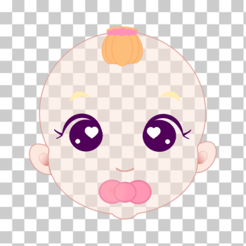 SVG Cute Baby Girl Face SVG Cute Baby Girl Face
