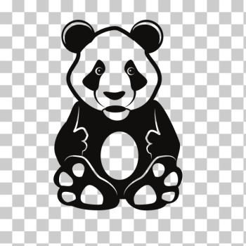 SVG Cute panda silhouette