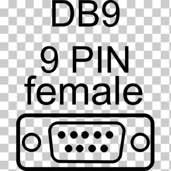 SVG DB9-female port vector drawing