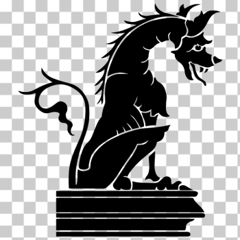 SVG Dragon Statue Silhouette