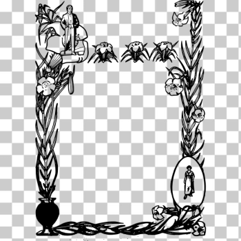 SVG Easter lilies frame vector image SVG Easter lilies frame vector image