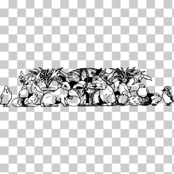 SVG Easter rabbits and chicks vector drawing SVG Easter rabbits and chicks vector drawing