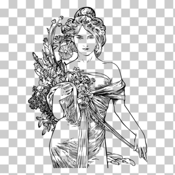 SVG Elegant vintage woman SVG Elegant vintage woman