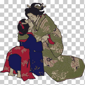 SVG Embracing Geisha vector image