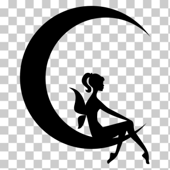 SVG Fairy on Moon silhouette SVG Fairy on Moon silhouette