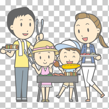 SVG Family barbecue cartoon style SVG Family barbecue cartoon style
