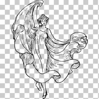 SVG Female dancer in vintage dress SVG Female dancer in vintage dress