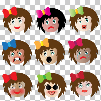SVG Female emotional faces SVG Female emotional faces