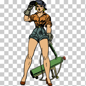 SVG Female pin-up worker