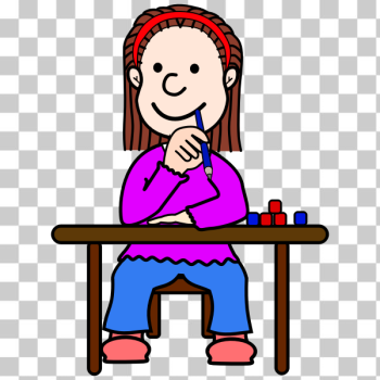 SVG Female student in school SVG Female student in school