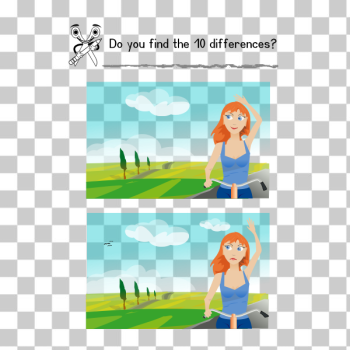 SVG Find 10 differences vector drawing