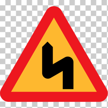 SVG First left double bend traffic sign vector drawing SVG First left double bend traffic sign vector drawing