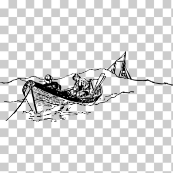 SVG Fishermen on boat at sea clip art SVG Fishermen on boat at sea clip art