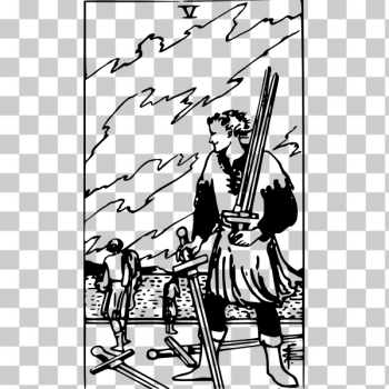 SVG Five of swords tarot card SVG Five of swords tarot card
