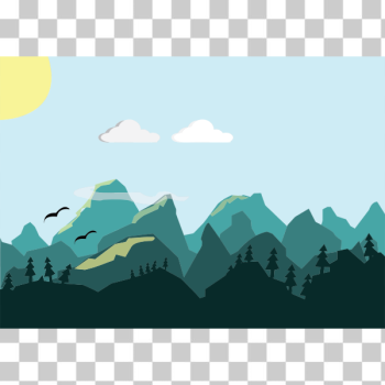 SVG Flat-shaded mountains scene SVG Flat-shaded mountains scene