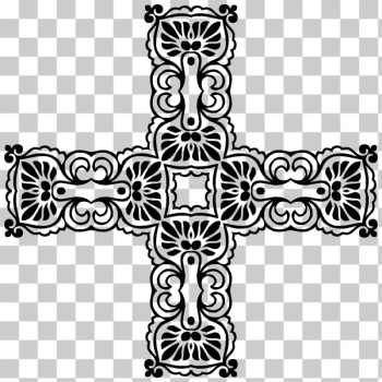 SVG Floral cross vector illustration SVG Floral cross vector illustration