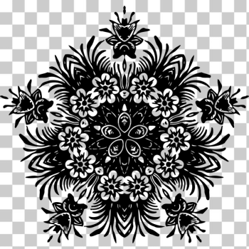 SVG Flowery design silhouette