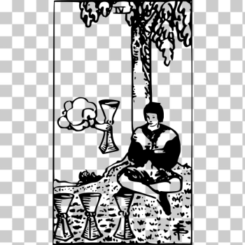 SVG Four of cups tarot card SVG Four of cups tarot card