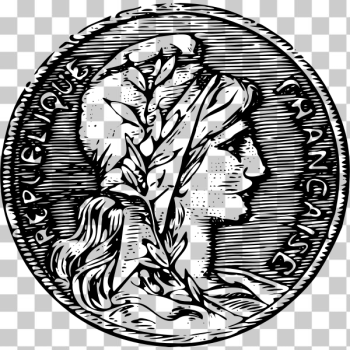SVG French Franc bronze coin SVG French Franc bronze coin