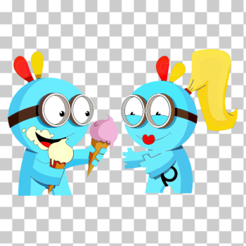 SVG Friendly blue monsters