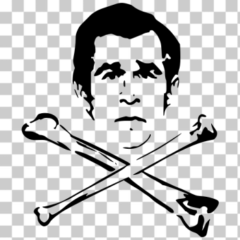 SVG George Bush and two bones vector image SVG George Bush and two bones vector image