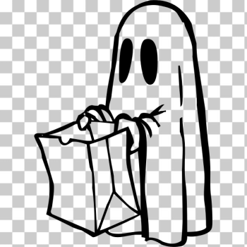 SVG Ghost with bag black and white SVG Ghost with bag black and white
