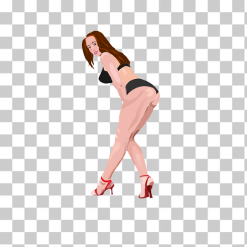 SVG Girl Bent Over showing her bottom SVG Girl Bent Over showing her bottom