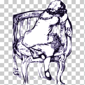 SVG Girl crying in an armchair SVG Girl crying in an armchair