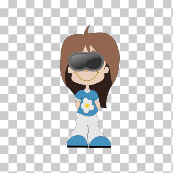 SVG Girl with VR goggles cartoon SVG Girl with VR goggles cartoon