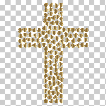 SVG Golden Hearts Cross No Background SVG Golden Hearts Cross No Background