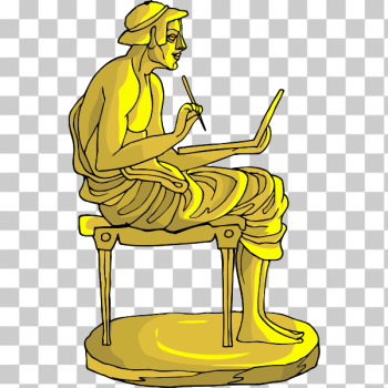 SVG Golden statue with writer SVG Golden statue with writer