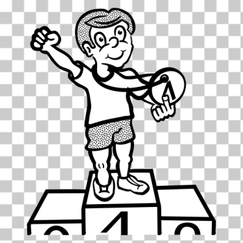 SVG Graphics of medal winner boy SVG Graphics of medal winner boy