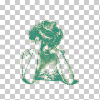 SVG Green blurry sad girl SVG Green blurry sad girl