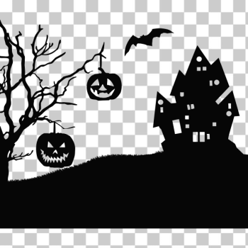SVG Halloween Landscape Silhouette SVG Halloween Landscape Silhouette