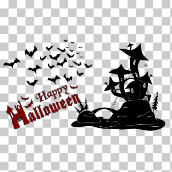 SVG Halloween scene silhouette SVG Halloween scene silhouette