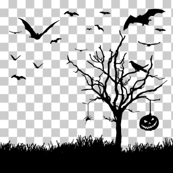 SVG Halloween scene silhouette image SVG Halloween scene silhouette image