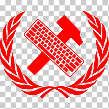 SVG Hammer and keyboard in laurel wreath vector illustration SVG Hammer and keyboard in laurel wreath vector illustration
