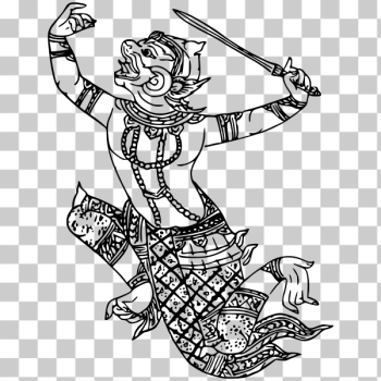 SVG Hanuman with sword SVG Hanuman with sword