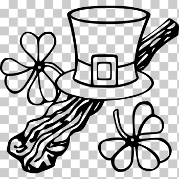 SVG Hat and shillelagh black and white SVG Hat and shillelagh black and white