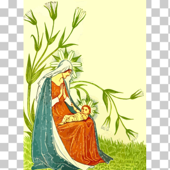 SVG Holy Mother and child SVG Holy Mother and child