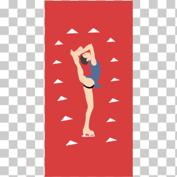 SVG Ice skater vector image on red background SVG Ice skater vector image on red background